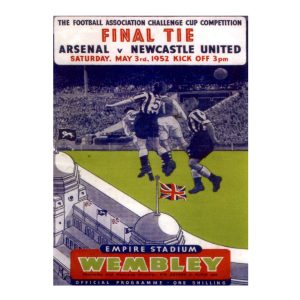 Arsenal v Newcastle United 1952 FA Cup Final Programme Card